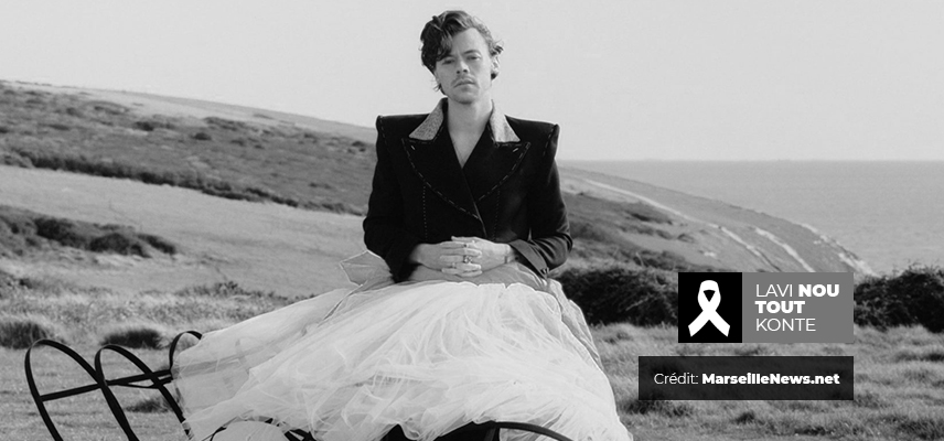 Harry Styles en robe pour Vogue - Crédit : MarseilleNews.net