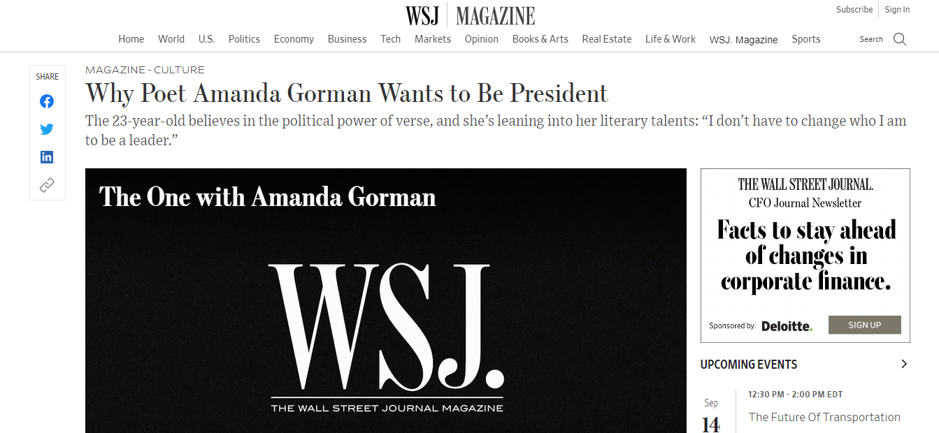 Amanda Gorman - Wall Street Journal