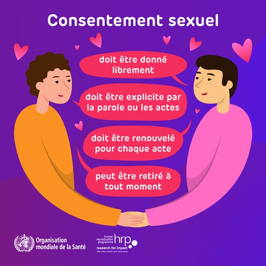 Consentement sexuel via Organisation Mondiale de la Santé 