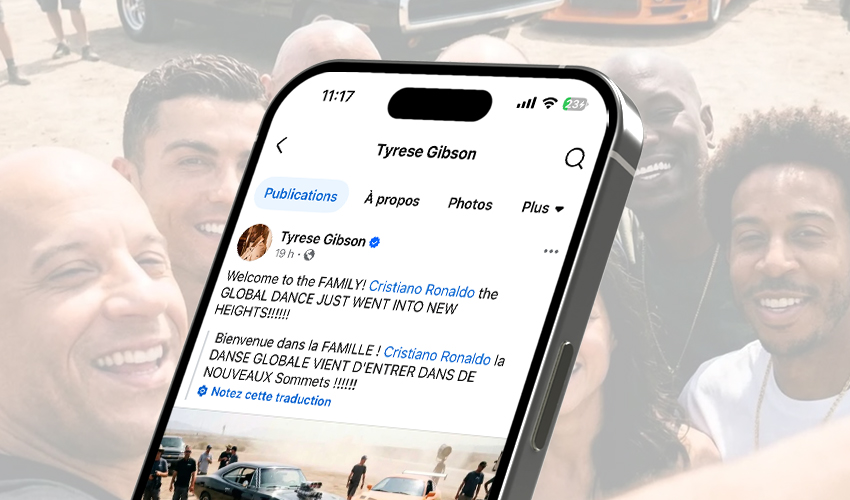 Cristiano Ronaldo accueilli dans la famille Fast & Furious par Tyrese Gibson