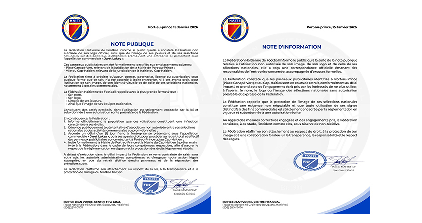 Utilisation non autorisée de l’image de la FHF : l’incident déclaré clos après retrait des panneaux publicitaires