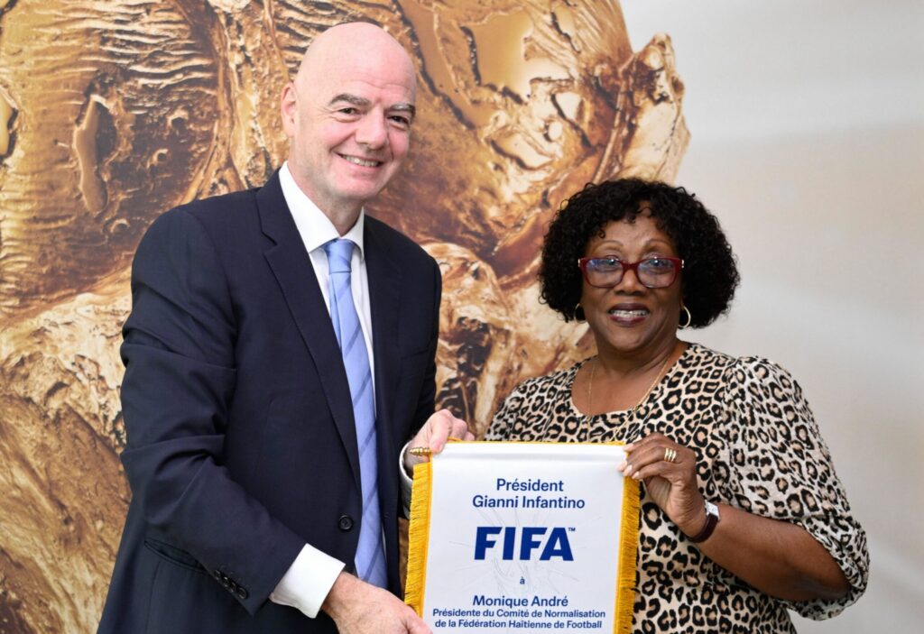 Gianni Infantino échange avec Monique André sur l’avenir du football haïtien